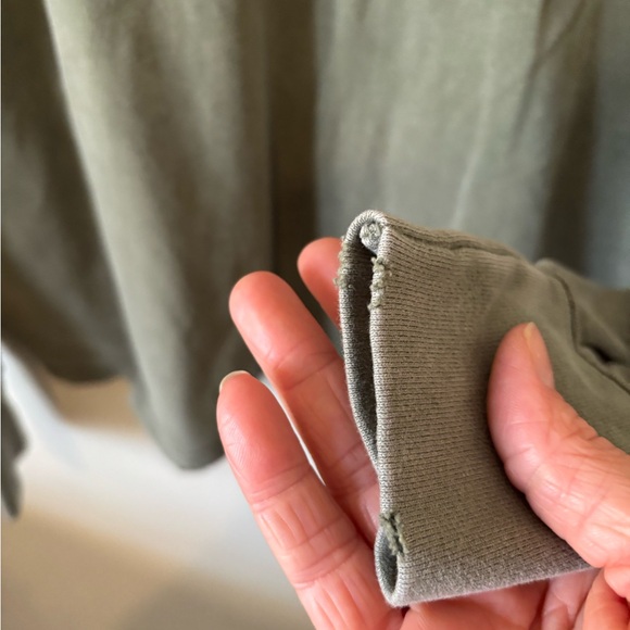 We The Free Oversized Green Distressed Long Sleeve Shirt - Picture 8 of 9